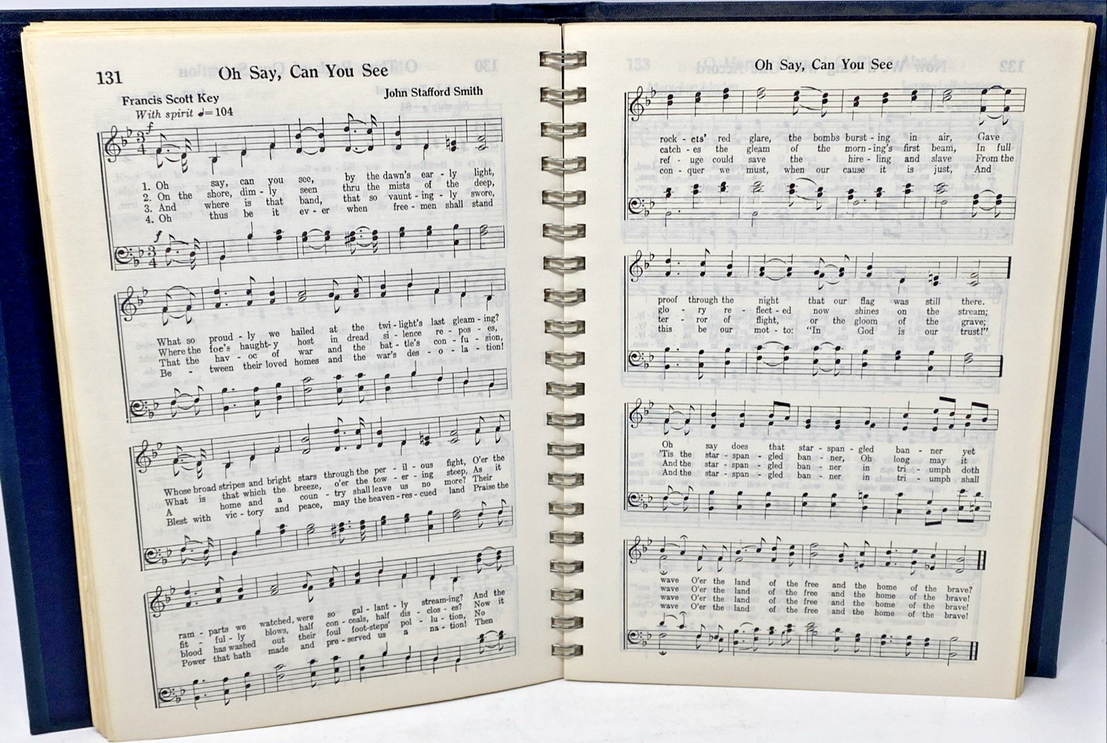 LDS HYMNS LARGE PRINT SPIRAL (for pianist) Blue Hardcover 1973