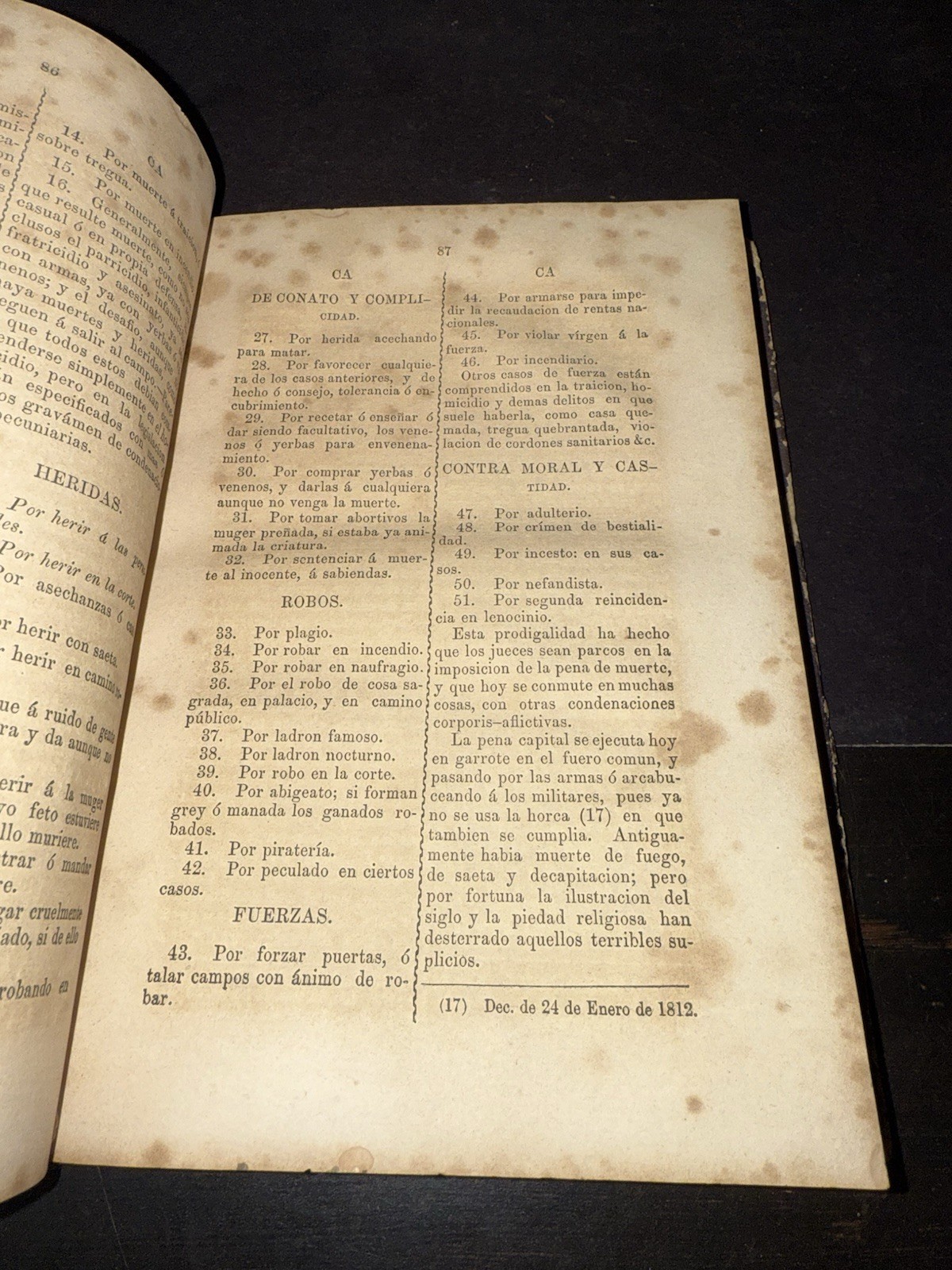 Antique Pre Civil War 1850 Mexico Mexican Law Book Criminal Justice Crime Scarce