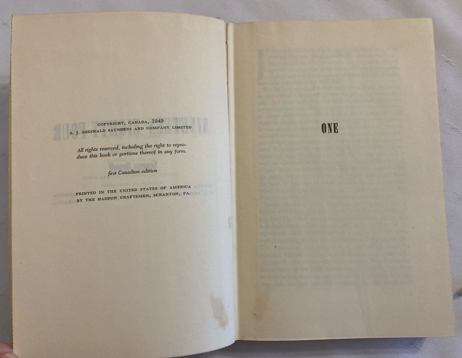 George Orwell Nineteen Eighty-Four (1984) 1949 First Canadian Edition Hardcover