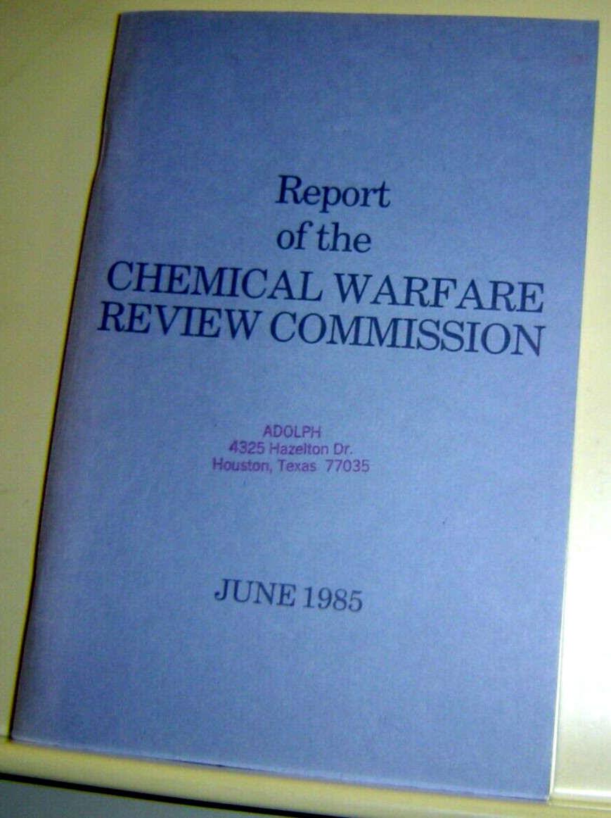 CHEMICAL WARFARE REVIEW COMMISSION Report June 1985 WATLER J STOESSEL JR