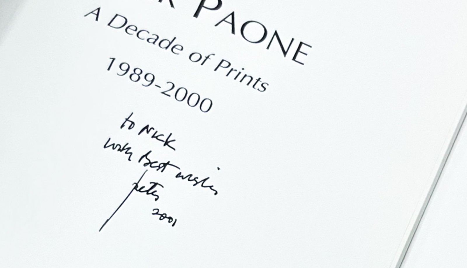 Alejandro Anreus / PETER PAONE A Decade of Prints 1989-2000 Signed 1st ed 2001