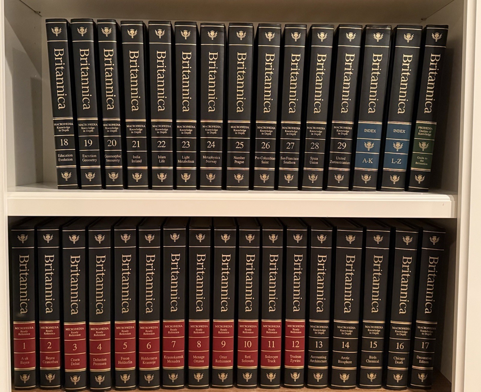 Encyclopedia Britannica 15th Edition 1995 Leather Complete Set (32 Vol.)