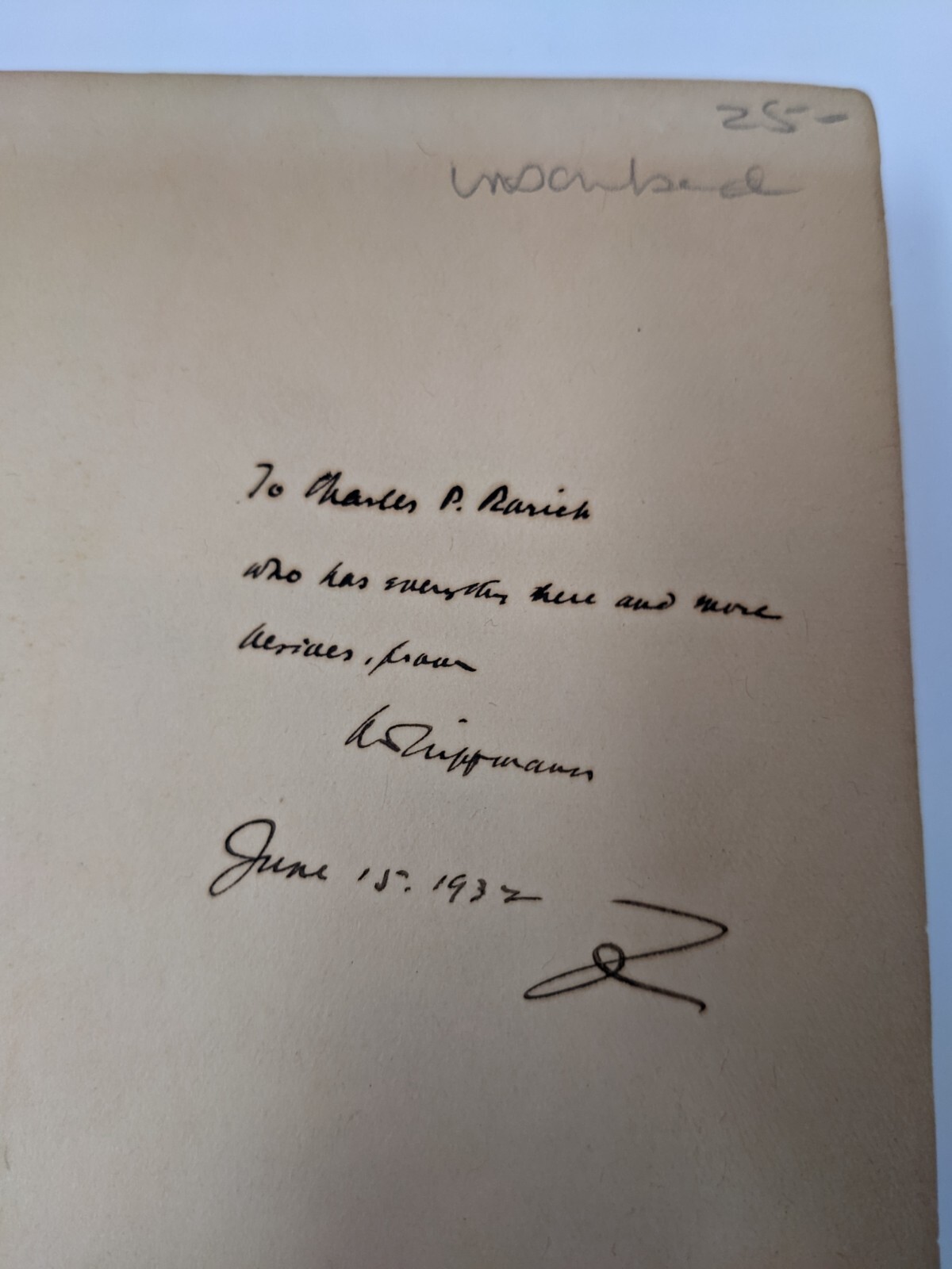 SIGNED Walter Lippmann’s Interpretations: 1931-1932 (HC, 1932) Rare Signature