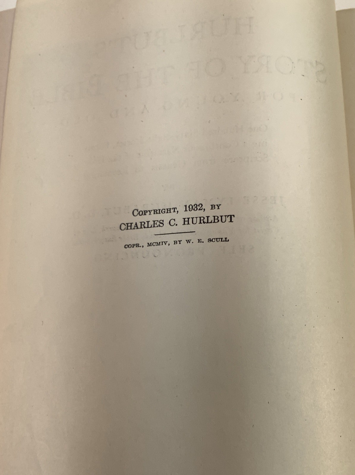 Hurlbut Story of the Bible 1932 Rev Ed 1948 Sunday School Award Inscribed