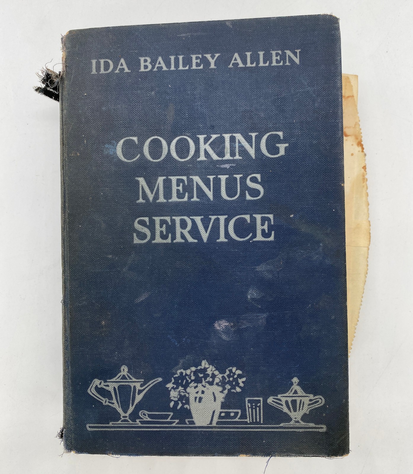 1932 Shabby Worn Antique Cookbook Handwritten Recipes Between Pages by Ida Allen