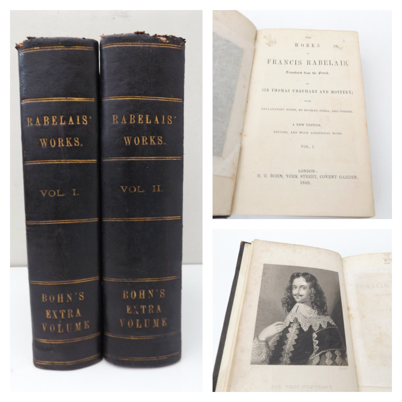 1849 The WORKS of FRANCIS RABELAIS Transl. by Sir Thomas Urquhart & Motteux 2Vol