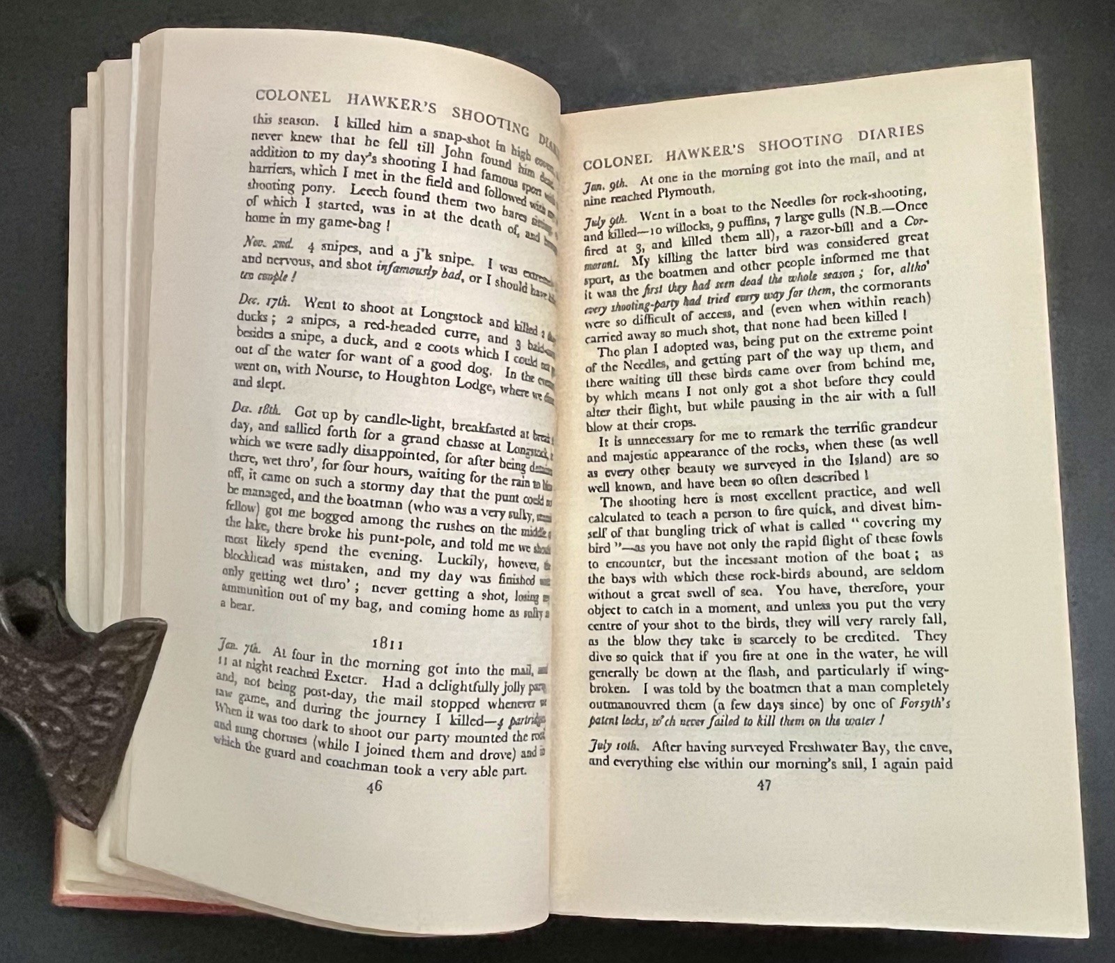 Vintage US UK Book Colonel Hawker’s Shooting Diaries Illustrated Intro Parker