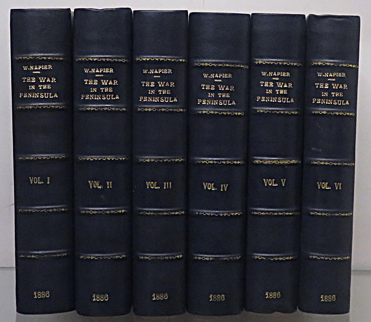History Of The War In The Peninsula Napier 1886 Leather Bindings 6 Volumes