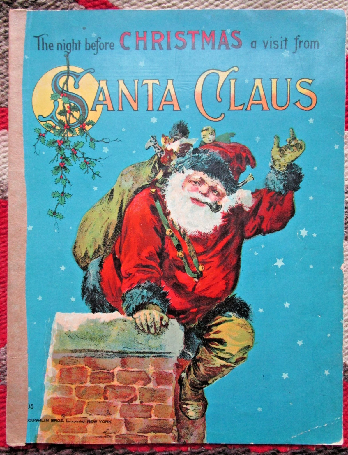 Antique NIGHT BEFORE CHRISTMAS McLoughlin Bros. 1899 COLOR ILLUSTRATED Santa 105