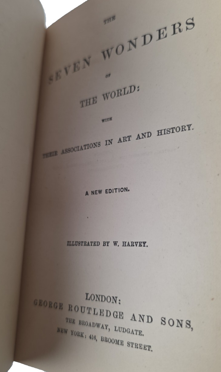 Seven Wonders of the World W Harvey Illustrated HC George Routledge Antique Book