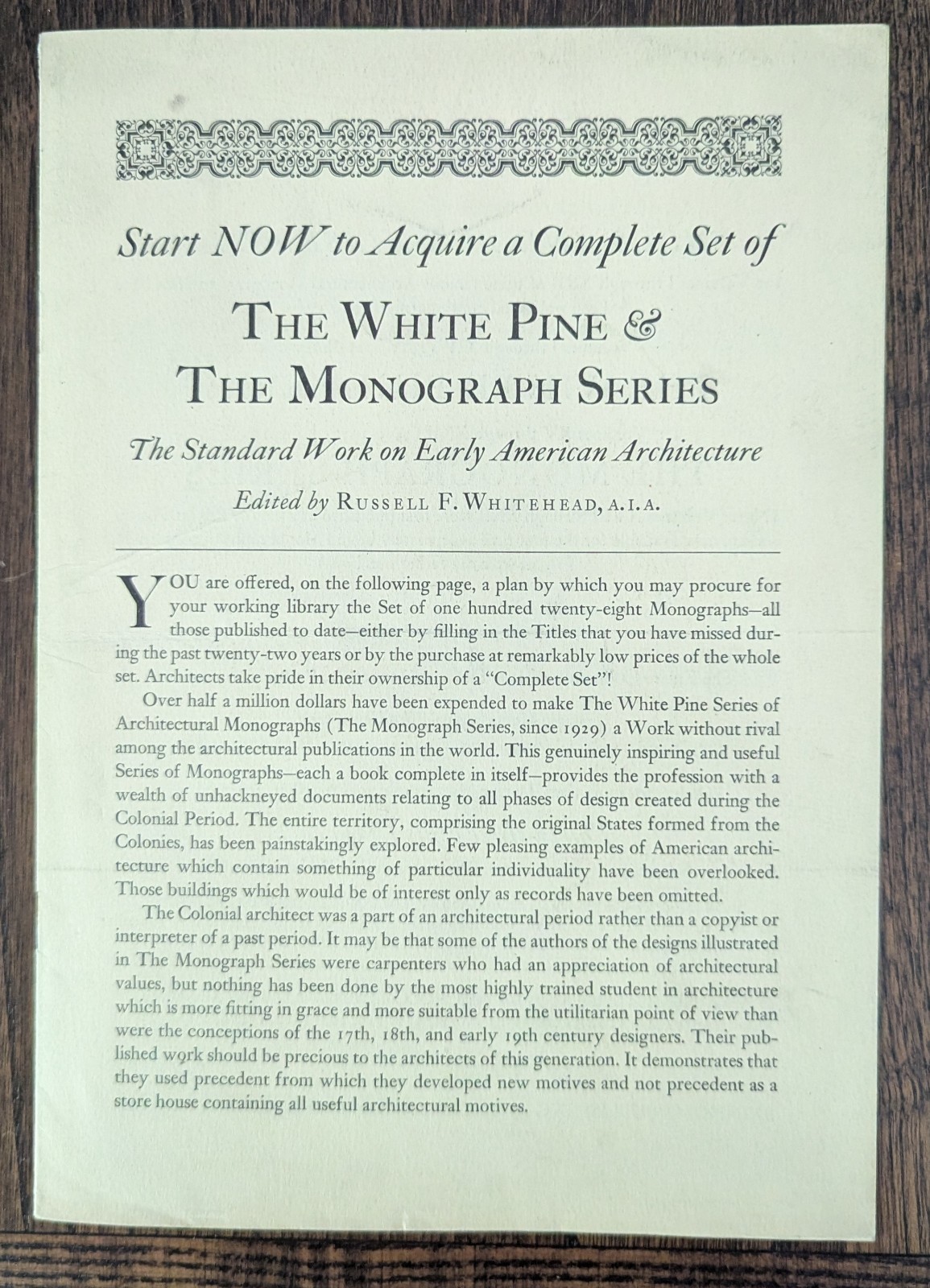 White Pine Architectural Monographs Colonial Cottages Mount Vernon Sales Catalog