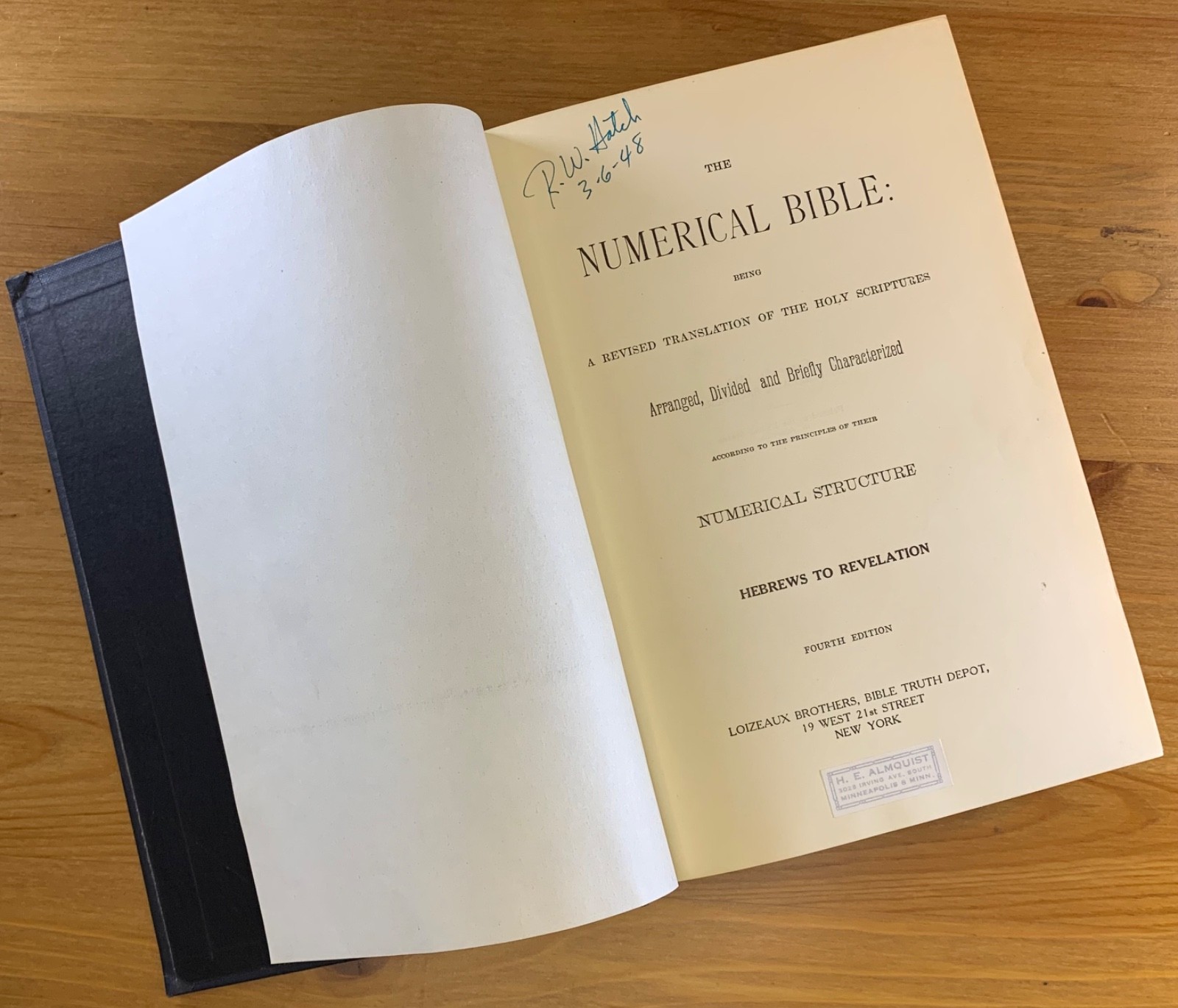 The Numerical Bible VTG 1932 Hebrews To Revelation Hardcover Loizeaux Brothers