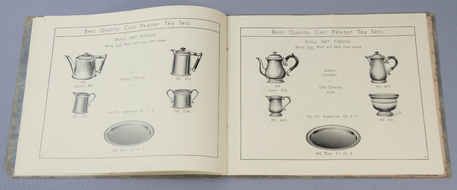 c1930 Trade Catalogue Cast PEWTER Ware – Crown & Rose London – Brown Englefield