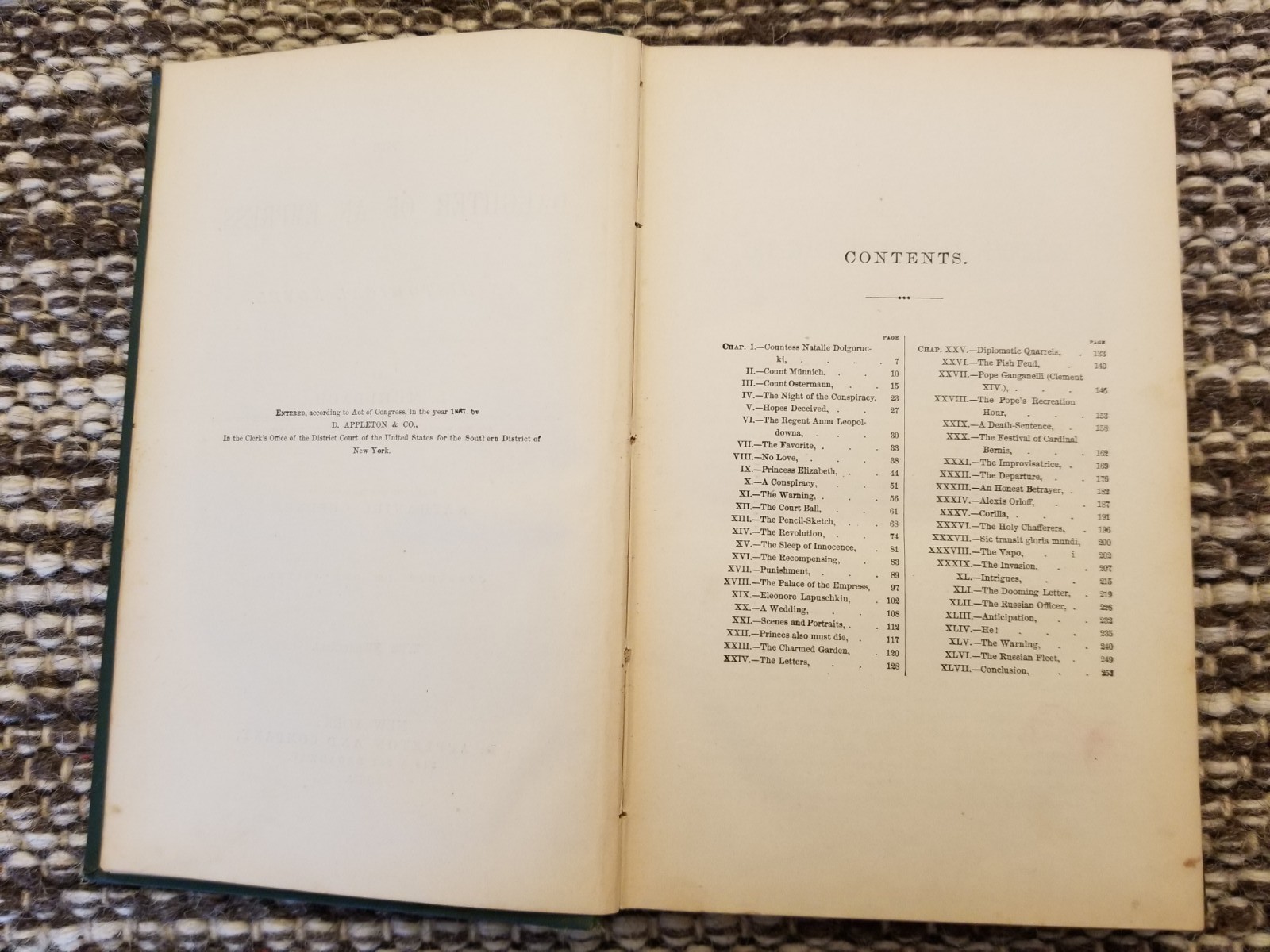 The Daughter of an Empress L. Muhlbach Translated by Nathaniel Greene HC 1867