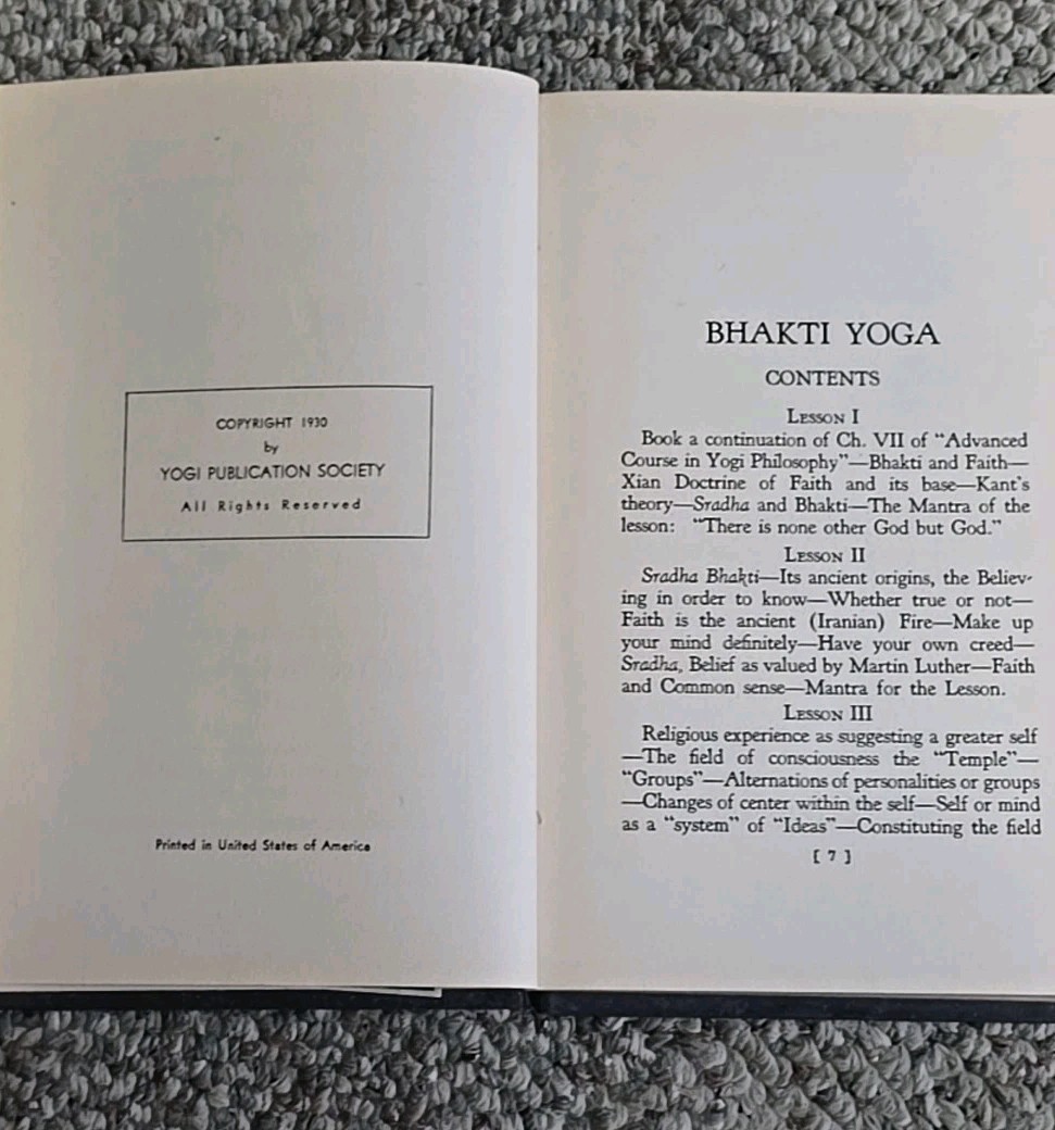 A Series of Lessons In Bhakti Yoga by Bhikshu – 1930 – Hinduism – Lily Dale N.Y.