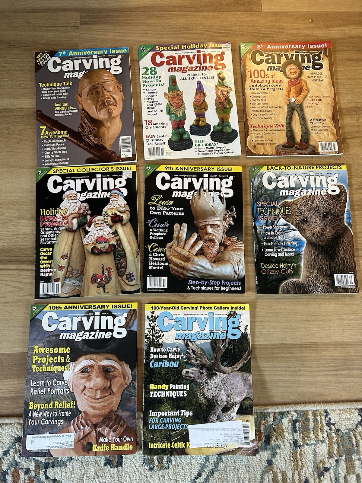 Wood Carving Magazine Lot Vintage 8 Issues 2010-2012 Patterns