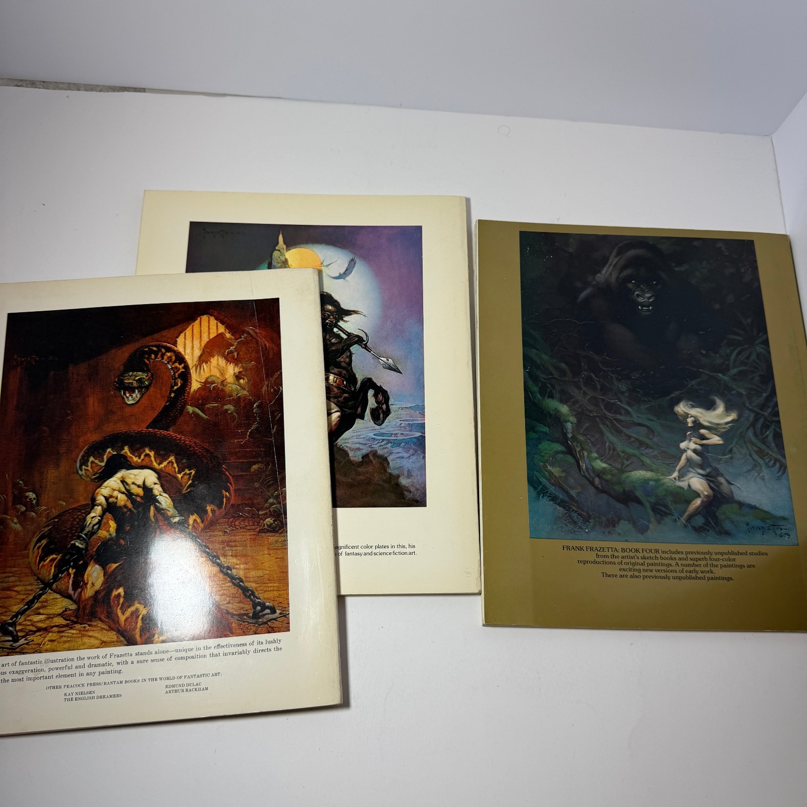 The Fantastic Art Of Frank Frazetta Vintage Books 1 2 & 4 Art Book Set Used