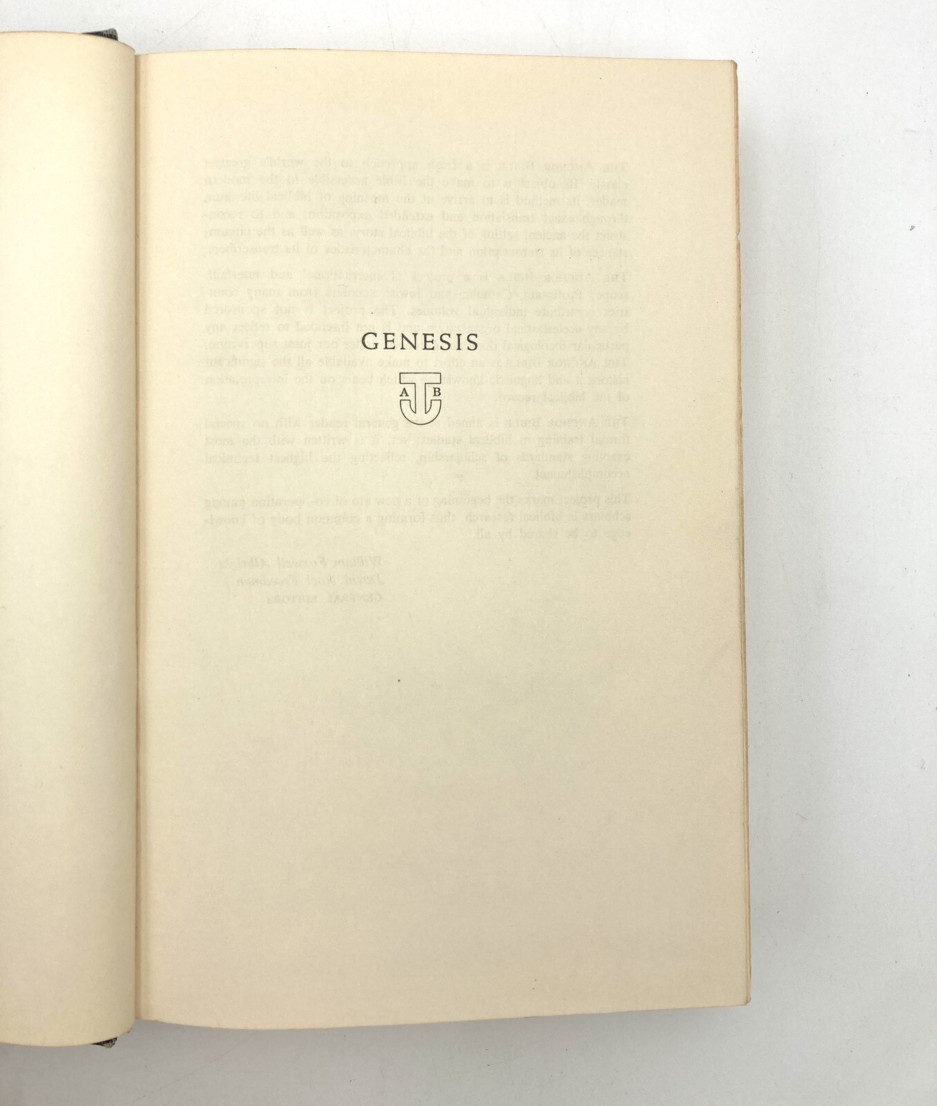 E. A. Speiser THE ANCHOR BIBLE Genesis 1st Edition 1st Printing 1964 Vtg HC DJ