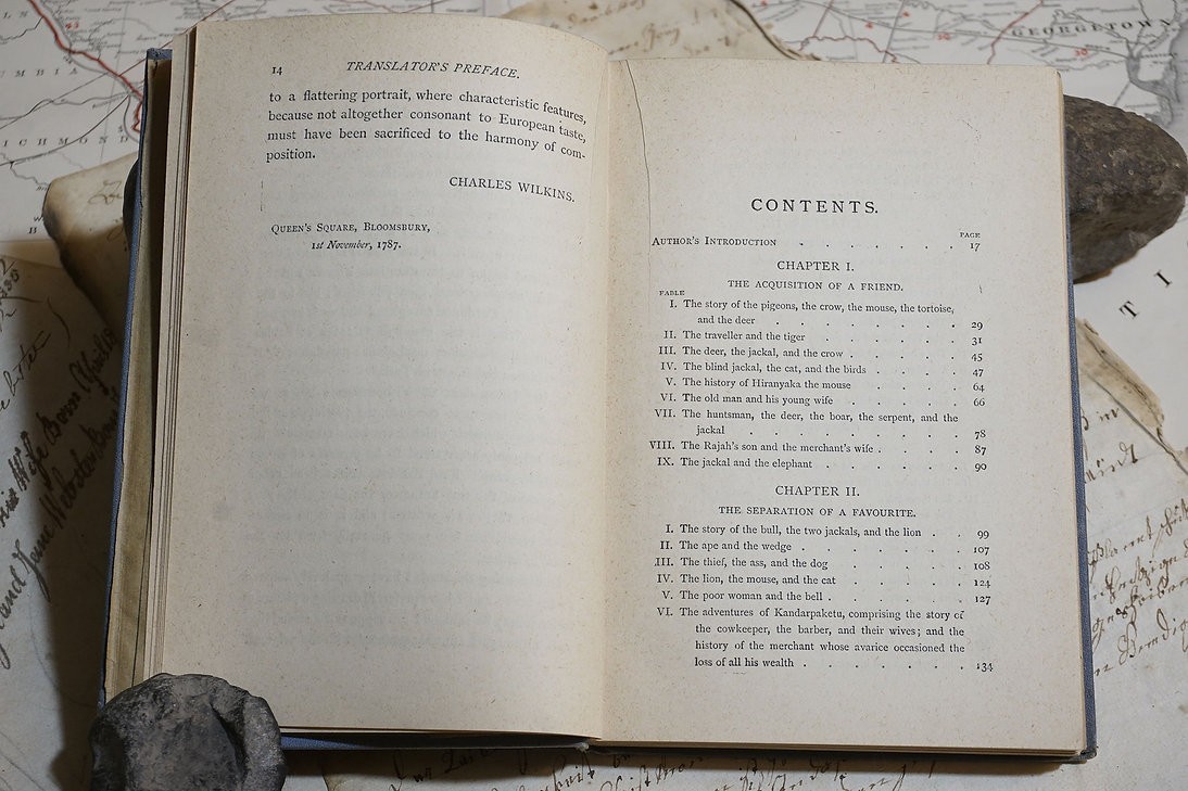 „Fables And Proverbs From The Sanskrit“ Charles Wilkins, 1885 | Hitopadesha