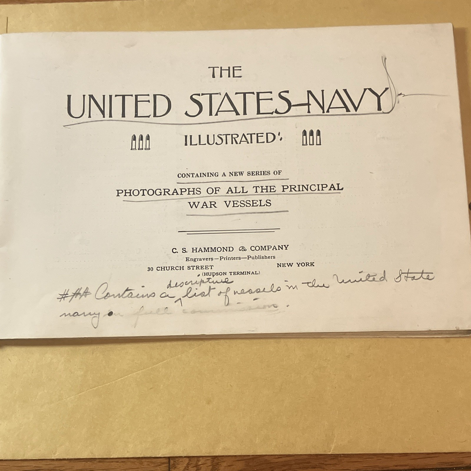 Antique 1917 The United States Navy Illustrated Book G.S Hammond &Co