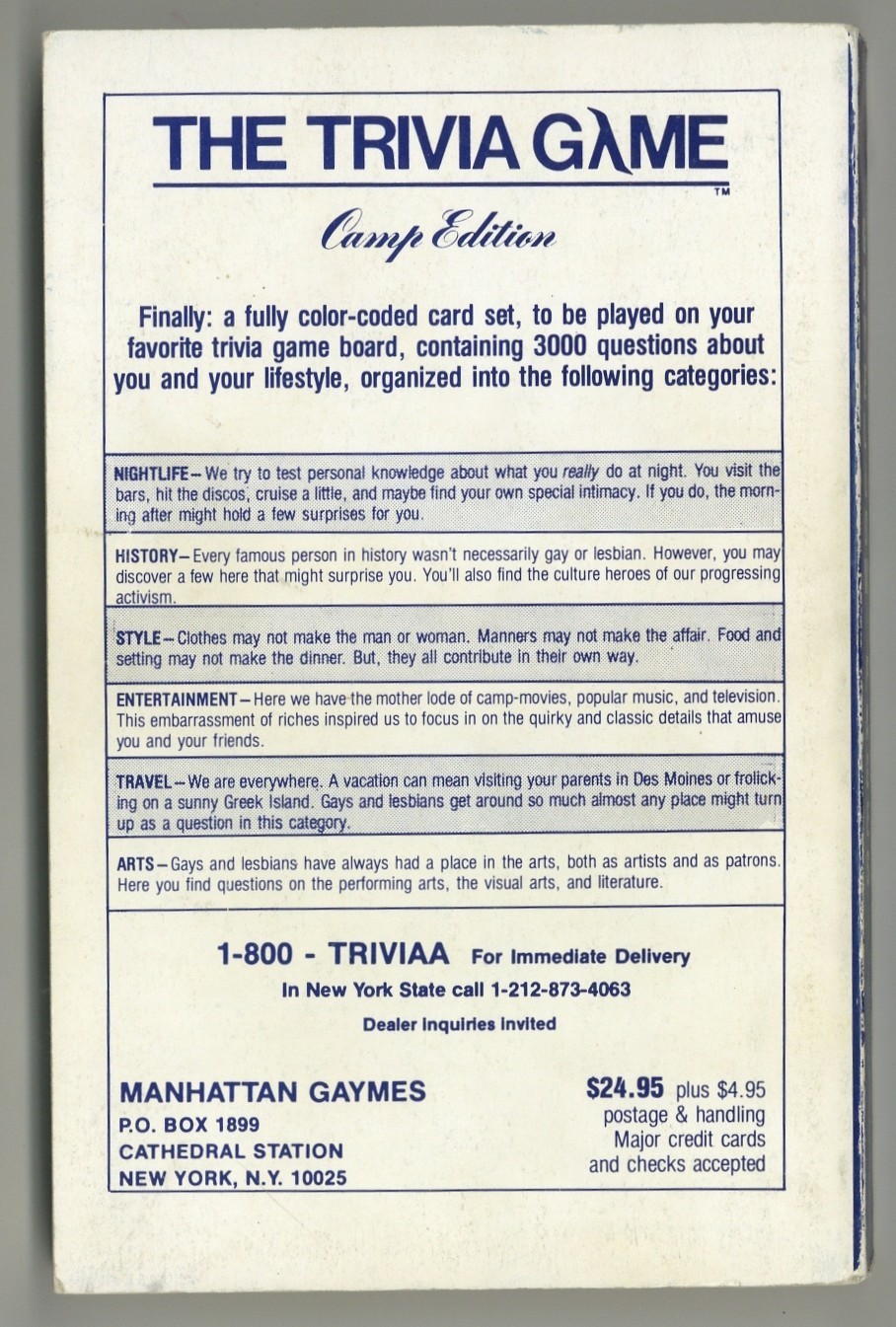 Gayellow Pages 1986 Gay Business Directory Gay Yellow Travel LGBT Lesbian M39954