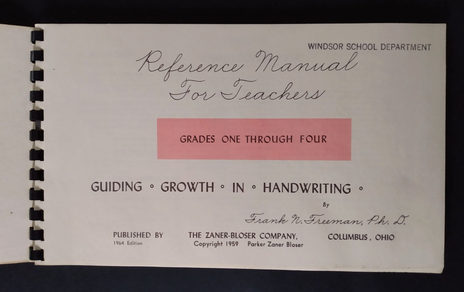 Vtg 1956 FIRST GRADE LOG School Planner & 1964 Cursive Penmanship Teacher Manual