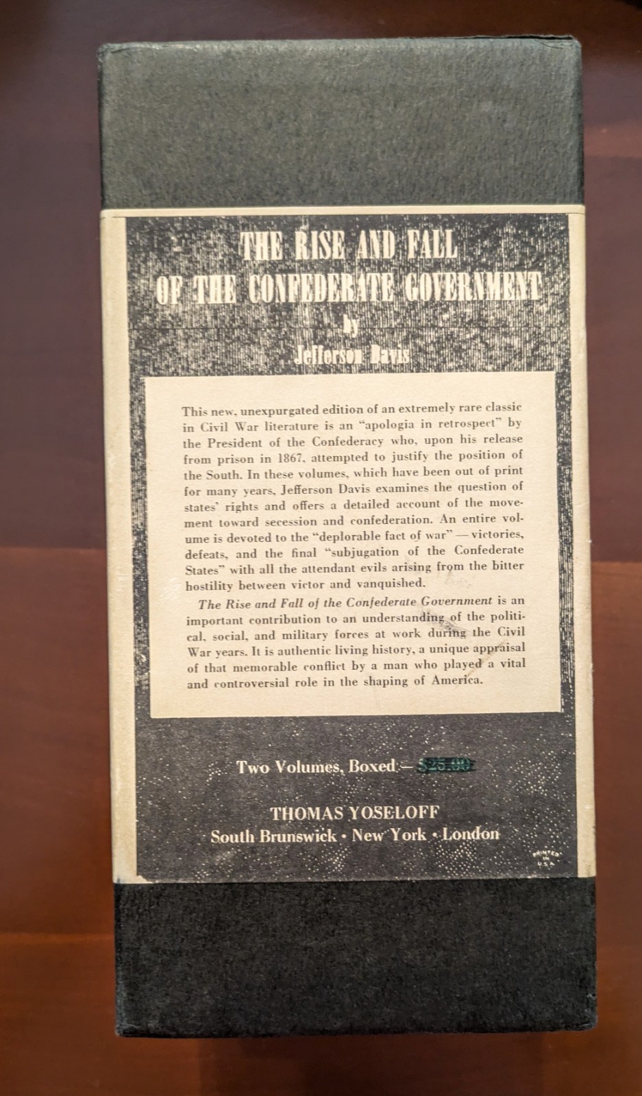 The Rise and Fall of the Confederate Government / Jefferson Davis 1958 2-Vol Set