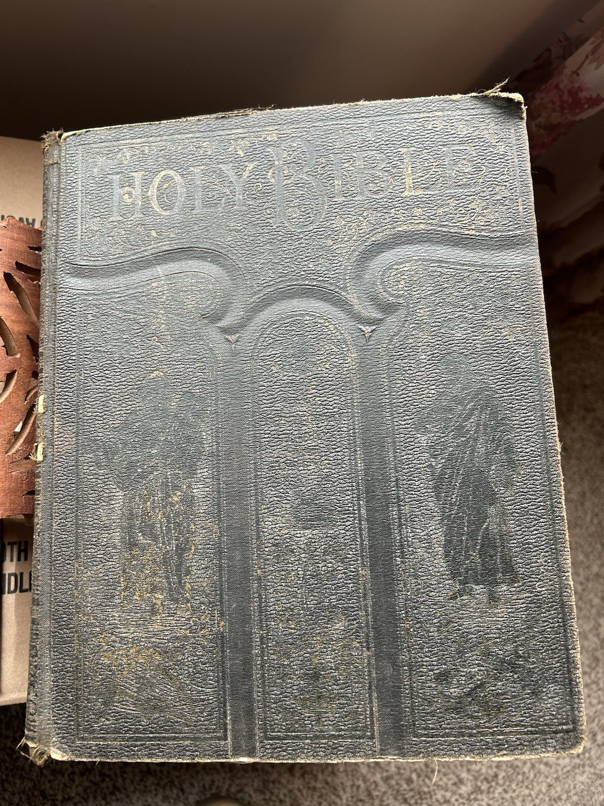 Holy Bible Red Letter Art Edition Illustrated Hardcover 1892 English Antique