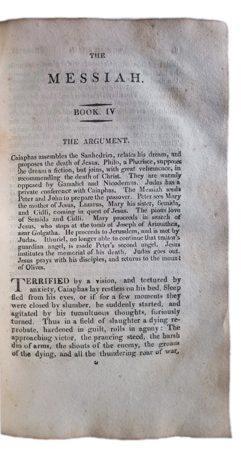 1808 The Messiah Klopstock Full Leather Binding Antique Christian Literature