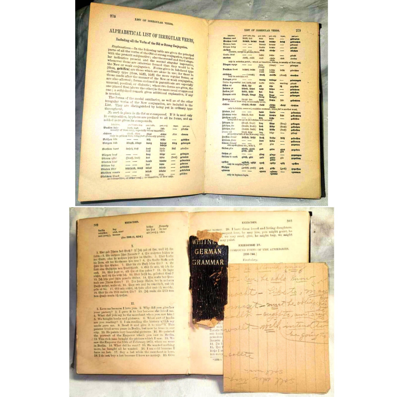 1888 A Compendious German Grammar William D Whitney Hard to Find Antique
