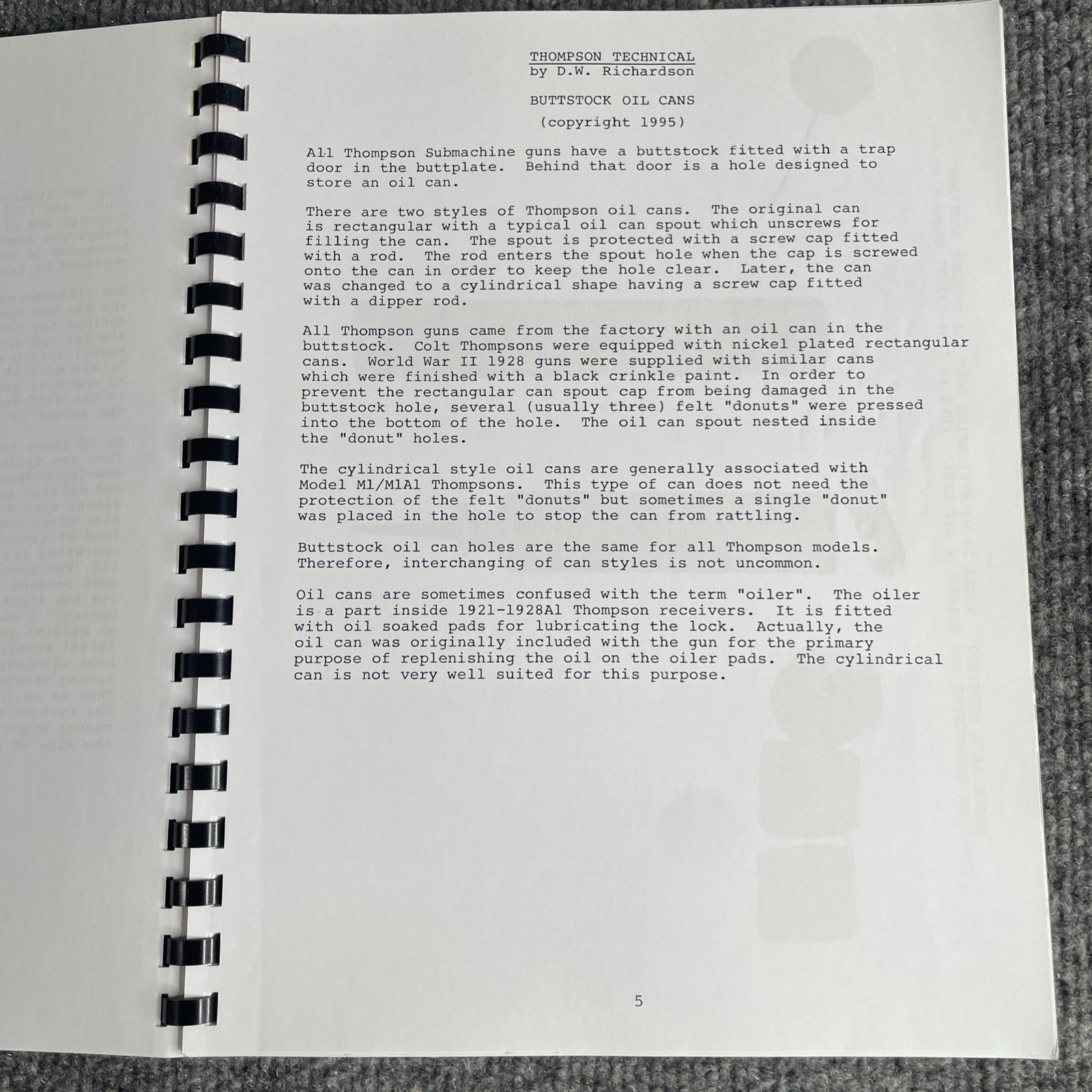 Thompson Technical Volume 1 by Douglas W. Richardson Second Edition