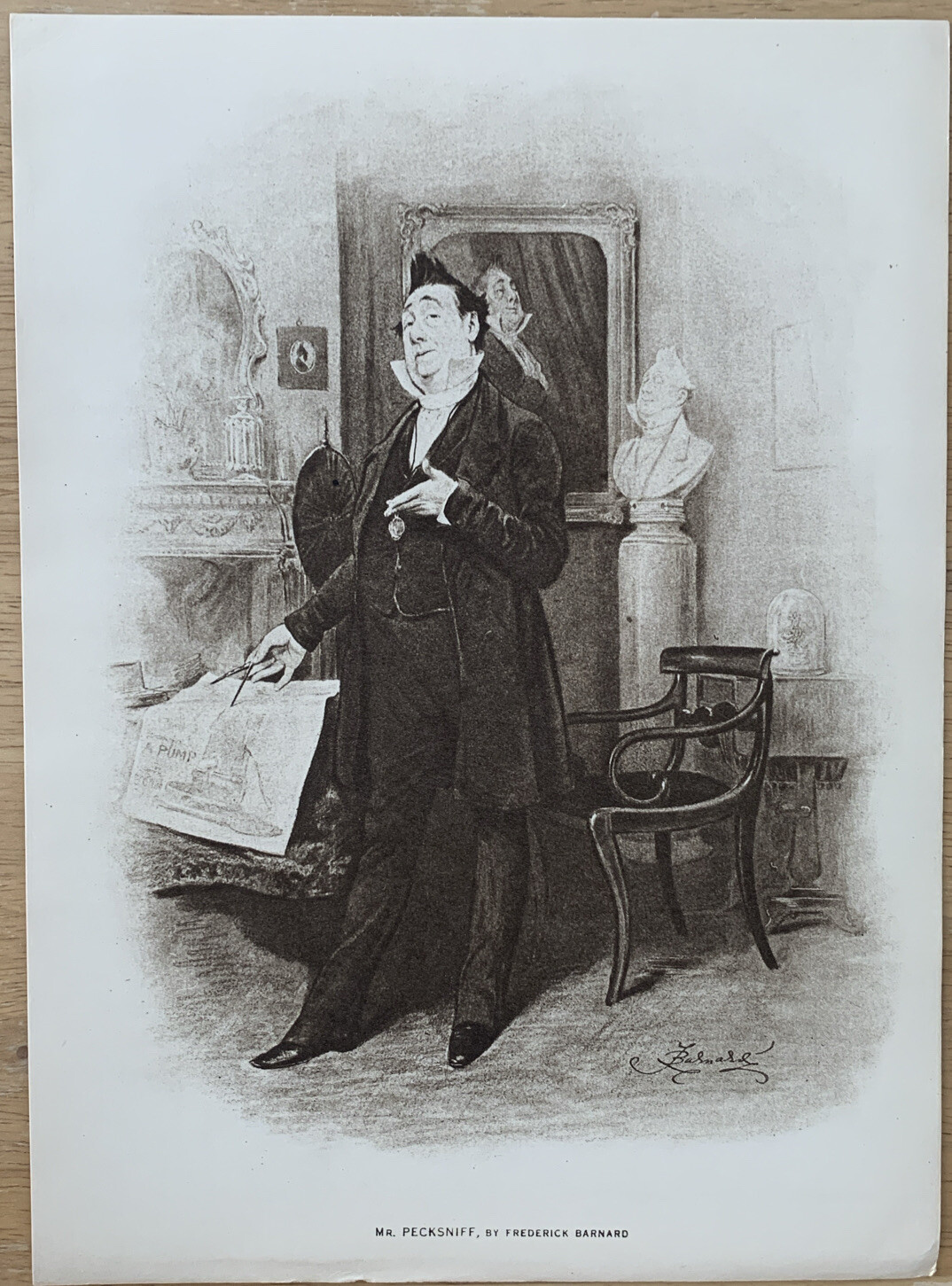 “Mr Pecksniff” By Frederick Barnard Mentor Gravures December 1914 Print
