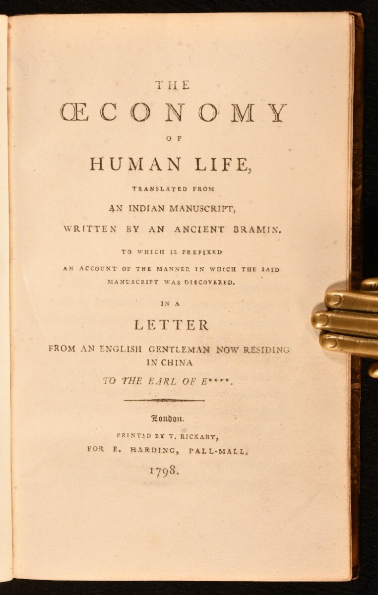 1798 The Oeconomy of Human Life Robert Dodsley Illustrated