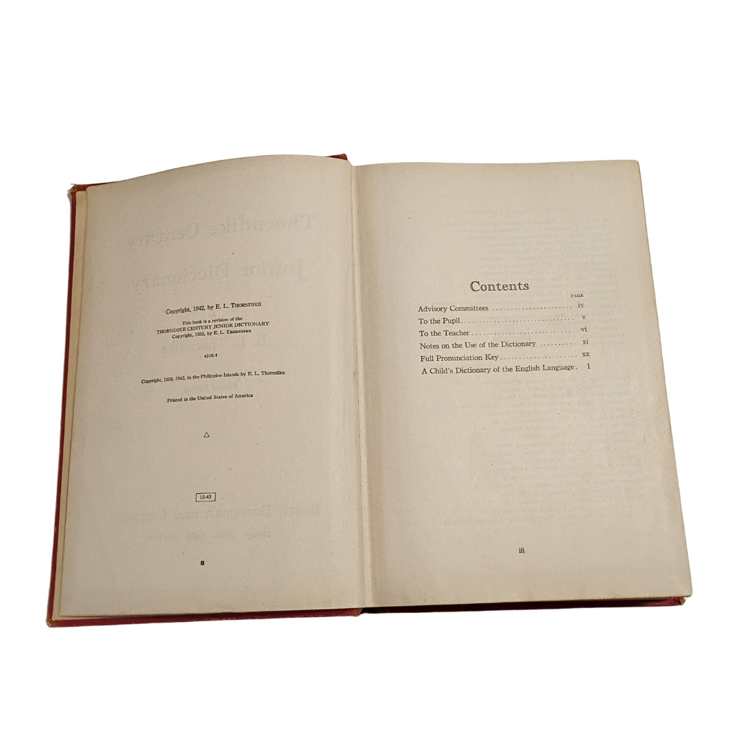Rare Error – Mis-bound | 1942 Thorndike Century Junior Dictionary | Upside Down