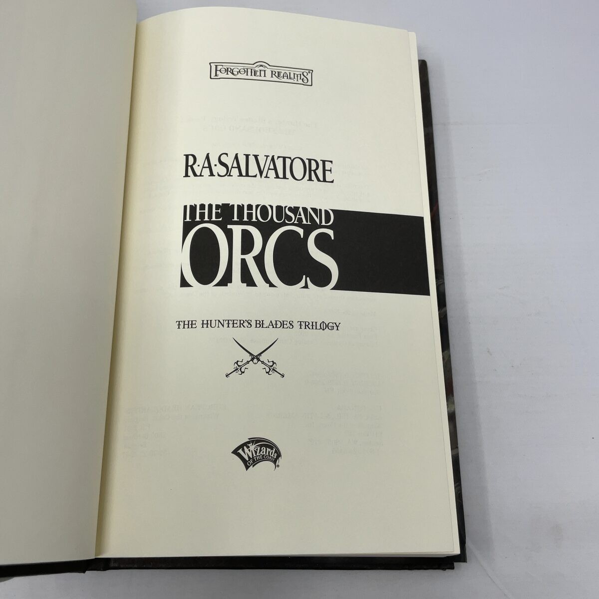 The thousand Orcs by R. A. Salvatore HC First Edition Like New 2002