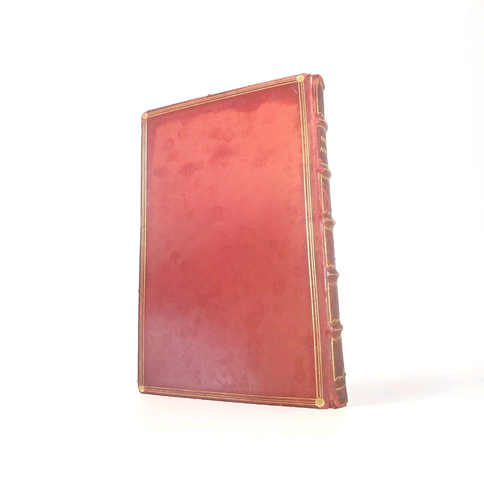 Antique Leather Marcus Aurelius Thoughts Stoicism 1900s Gilt Rebound Stamp Work