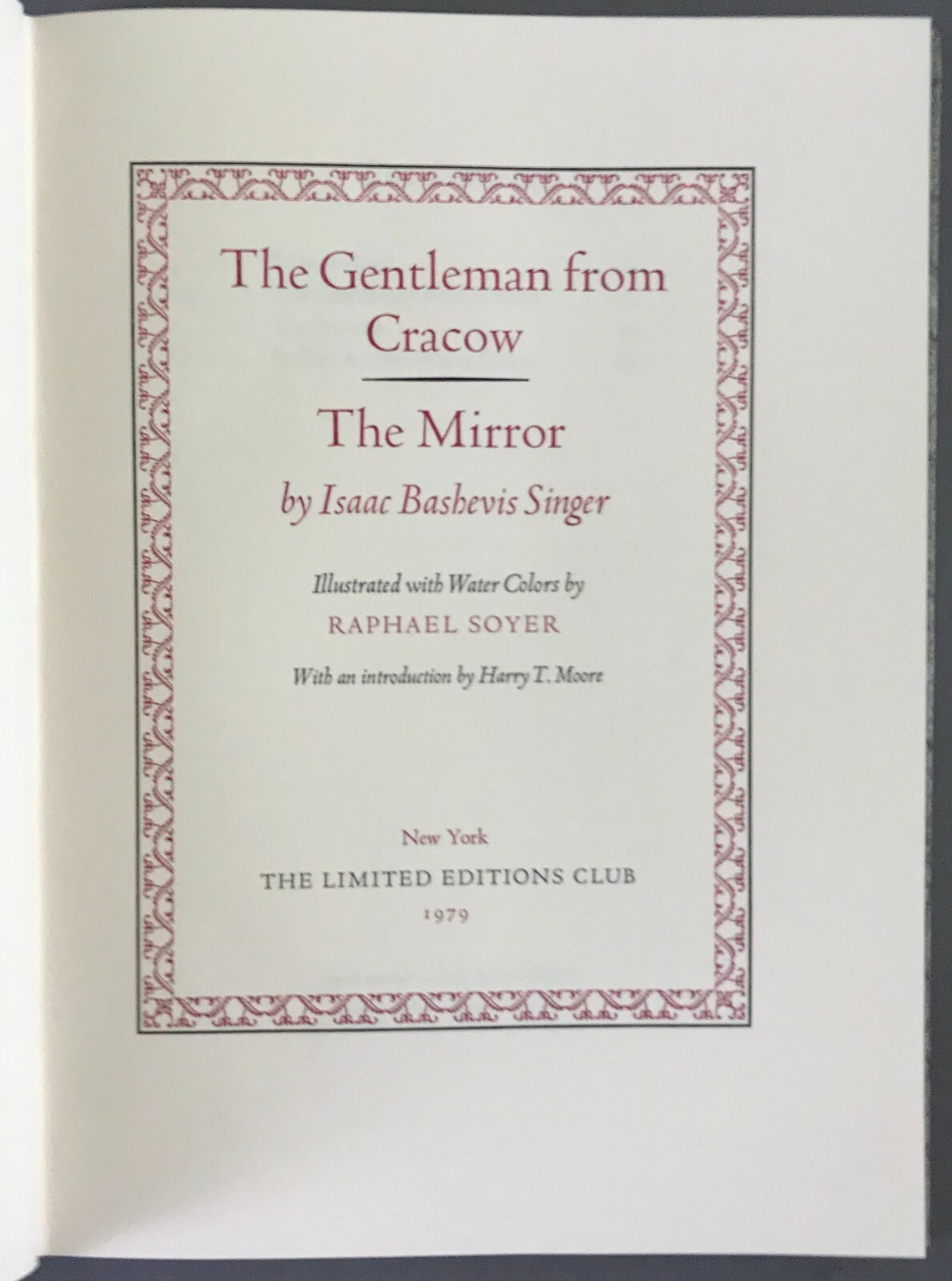 SIGNED/Limited Isaac Bashevis Singer The Man from Cracow/The Mirror LEC 1979