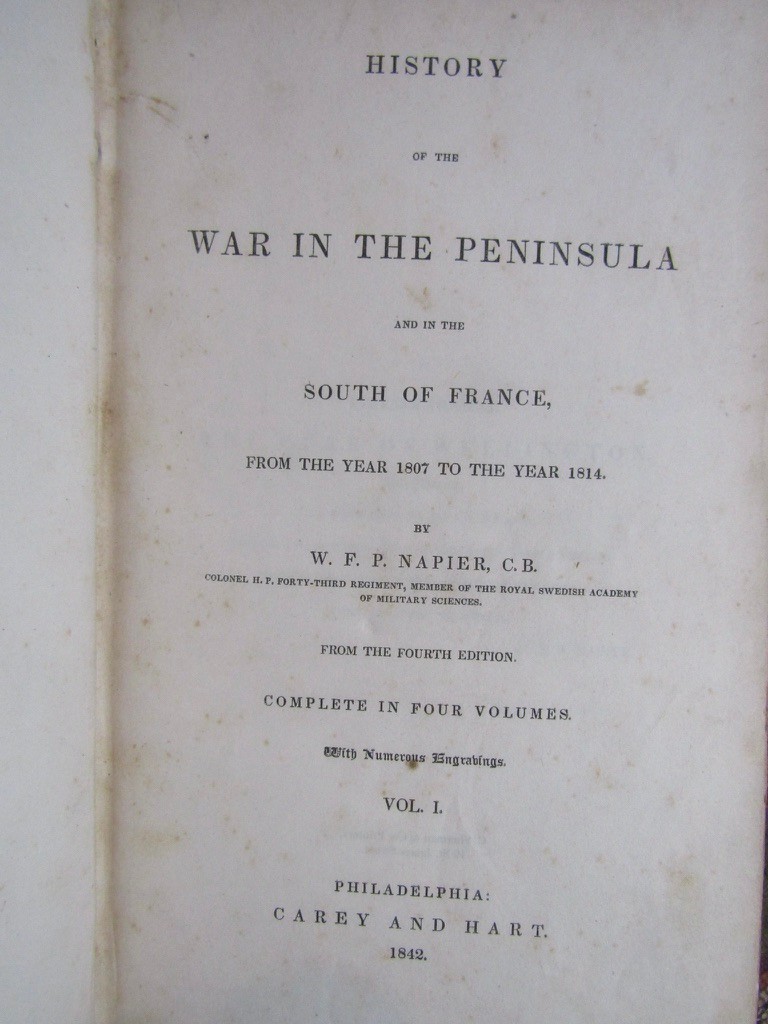 1842 Napier HISTORY OF THE WAR IN THE PENINSUA AND SOUTH FRANCE Rare 5 Vols MAPS