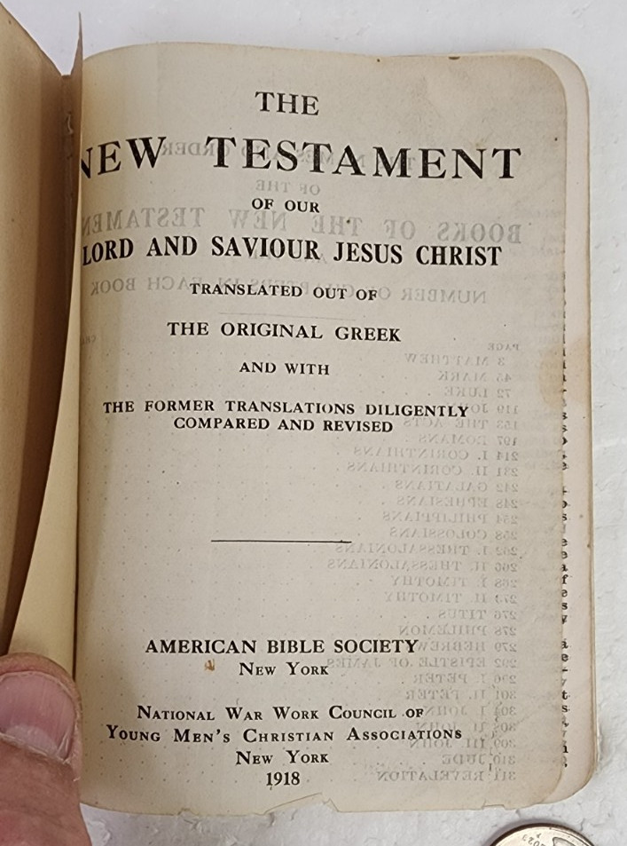 American Bible Society The New Testament 1918