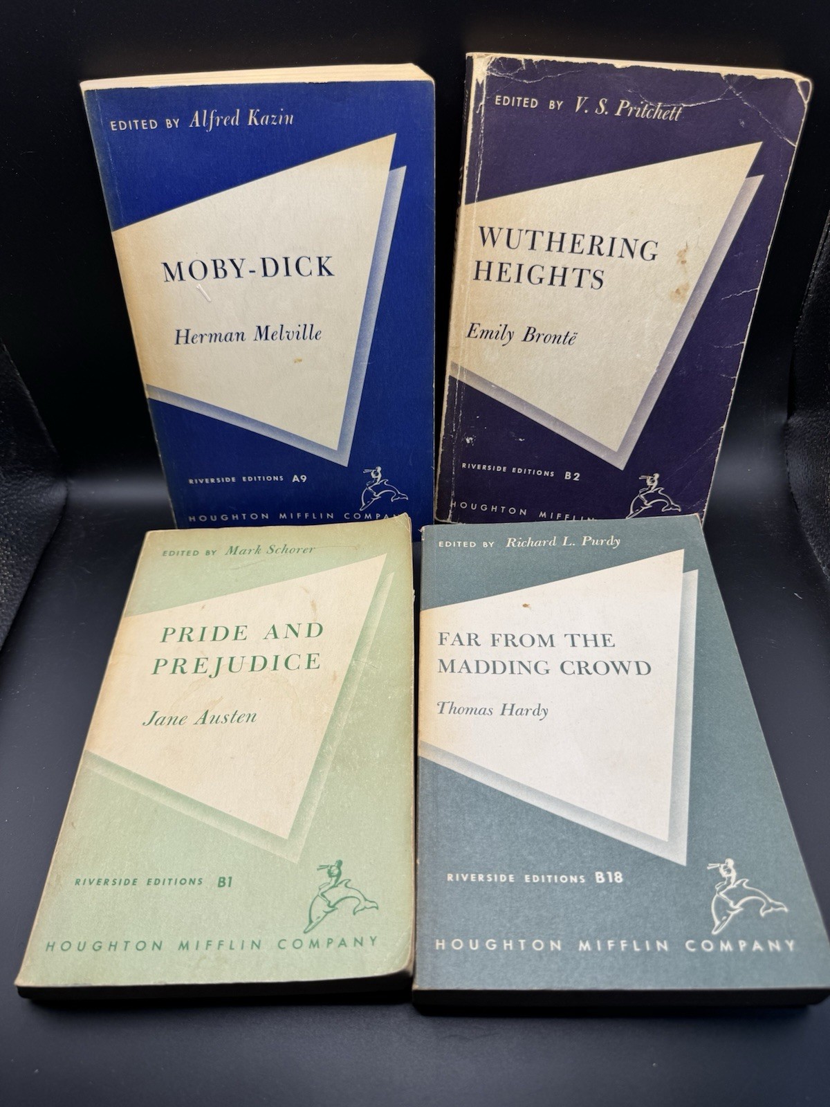 Vintage Riverside Editions Paperback Set of 4 Moby Dick Pride & Prejudice 1950s