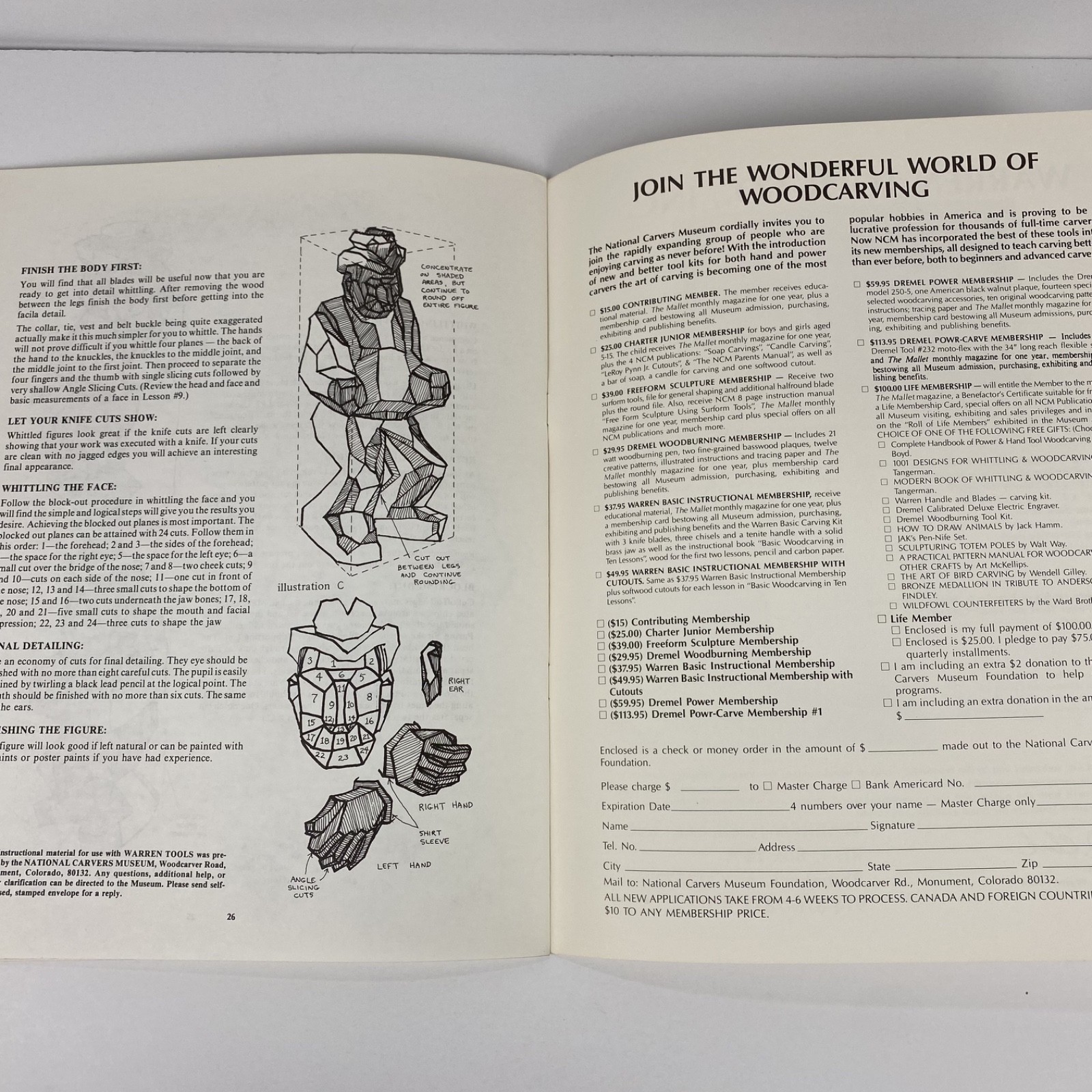 Basic Woodcarving In Ten Lessons By National Carvers Museum Monument CO 1983
