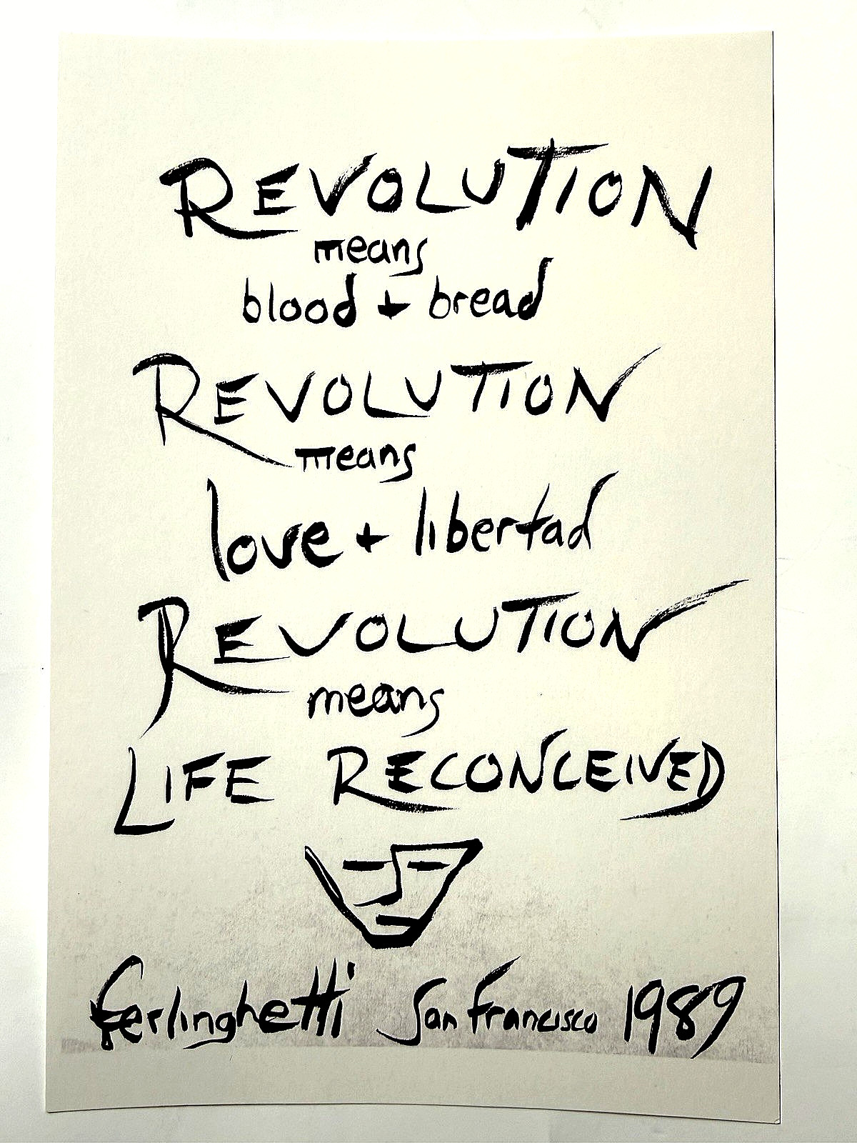 Ferlinghetti- REVOLUTION, 1/25 NUMBERED, ALLEN GINSBERG, BEAT GENERATION,KEROUAC