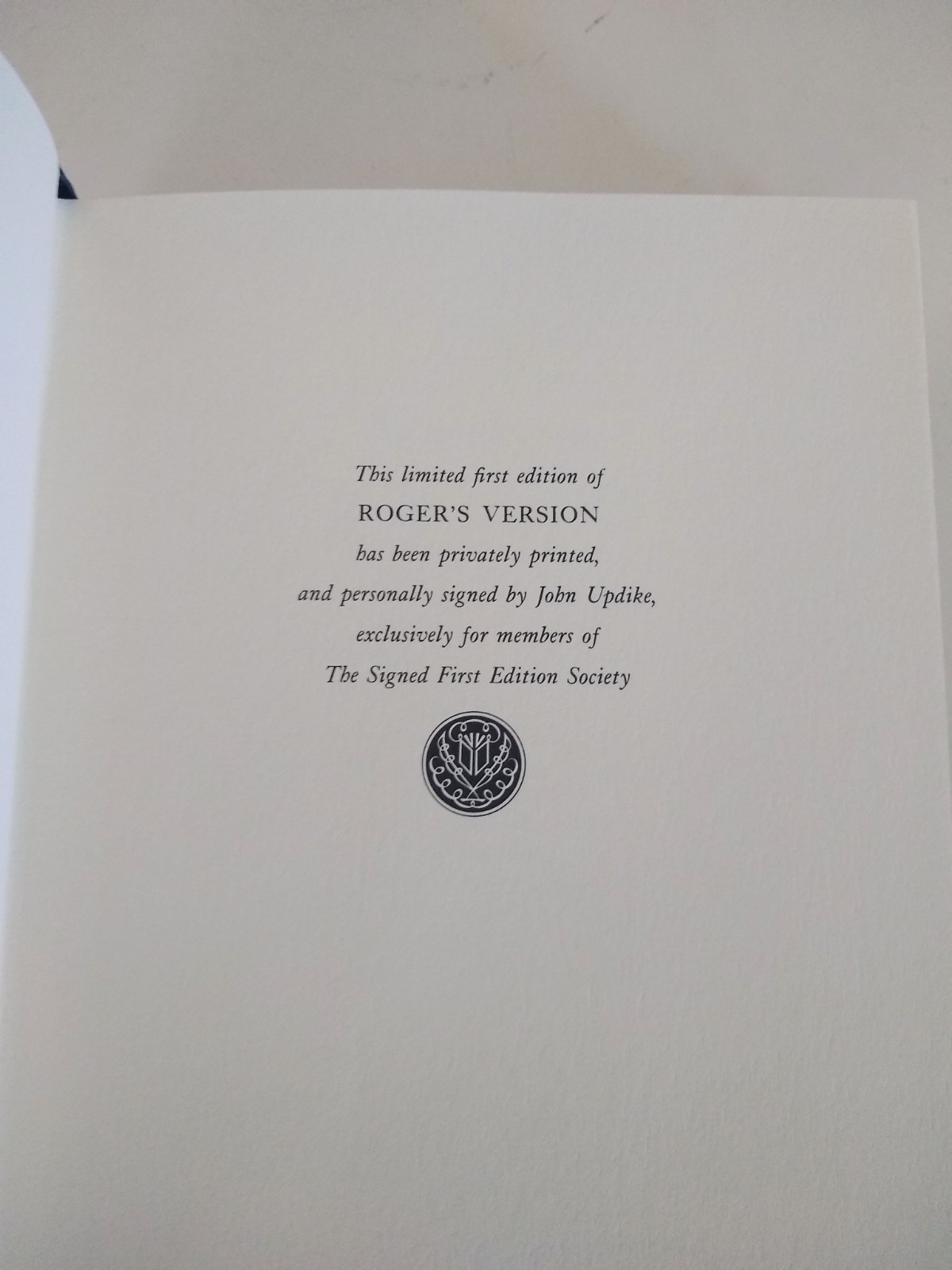 ROGER’S VERSION HARDCOVER JOHN UPDIKE FRANKLIN LIBRARY SIGNED FIRST EDITION ?