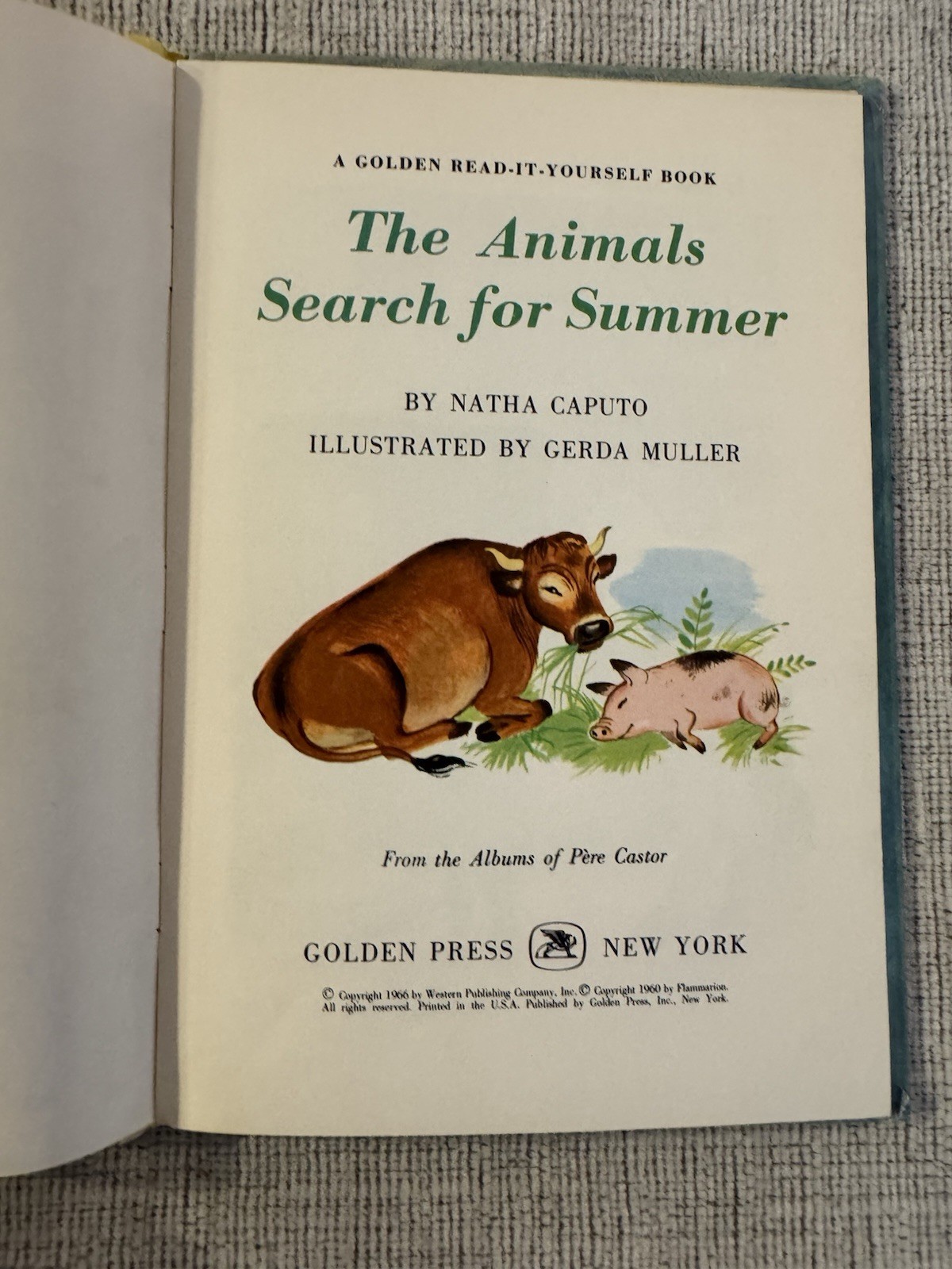 The Animals Search for Summer 1960 Golden Read-It-Yourself HC Gerda Muller