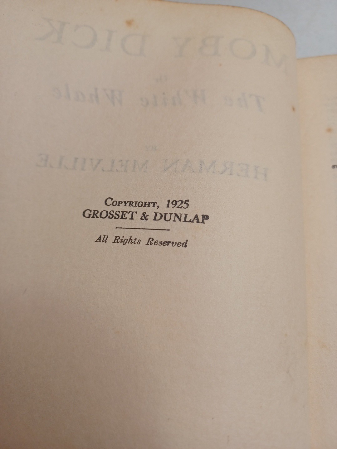 Moby Dick Or The While Whale Herman Melville 1925