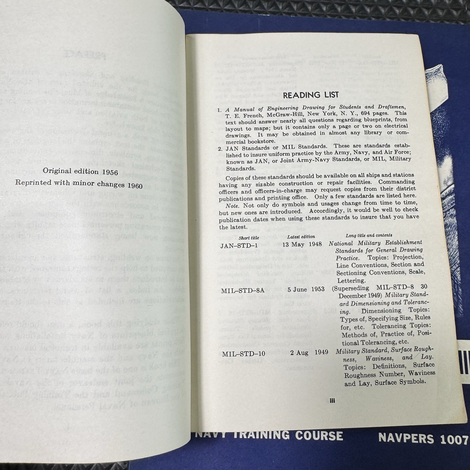 2 Vtg US Navy Blueprint Reading & Sketching Technical Training Books 1960