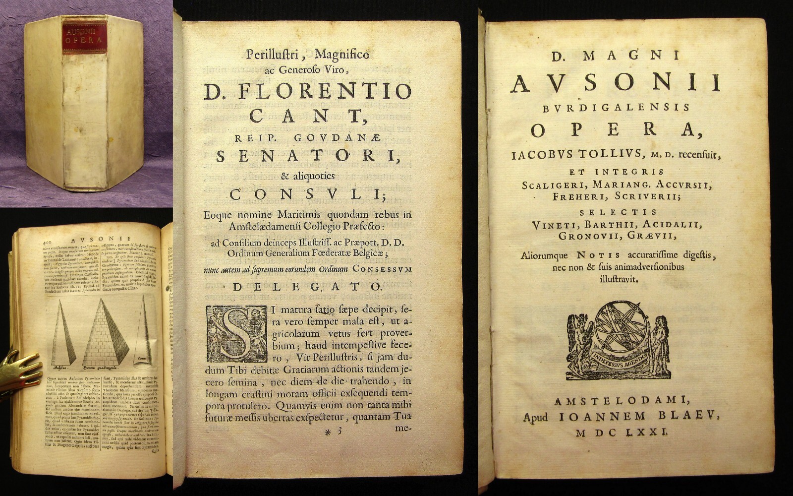 Ausone Opera. jacobus Tollius, M.D. recensuit, …notis var. et suis 1671 js