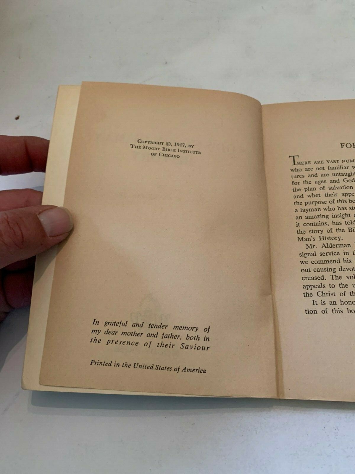 1947 God’s Story Of Man’s History by Paul R Alderman Moody Press Softcover