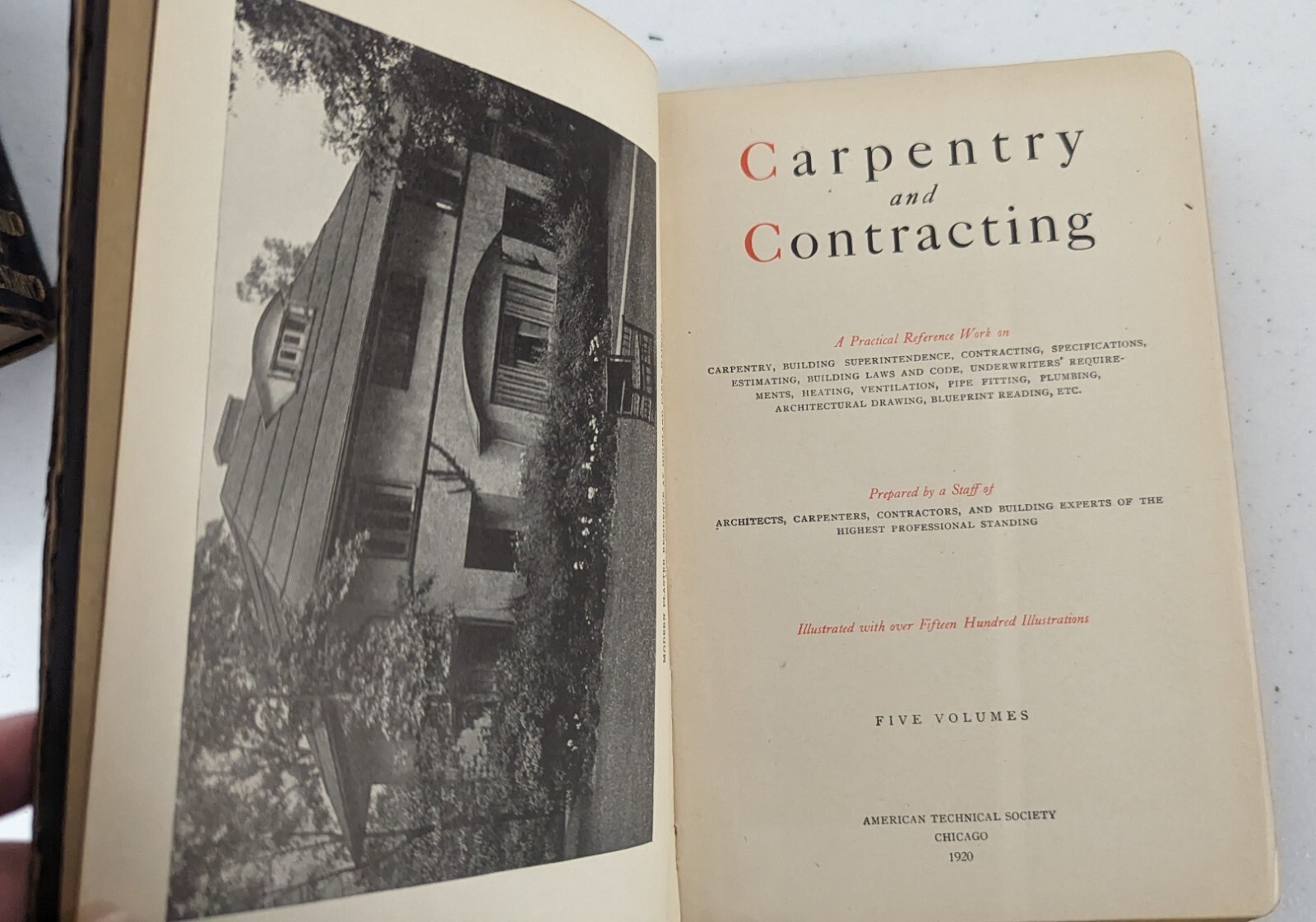 American Technical Society Carpentry and Contracting Complete Vol Set 1-5 1920