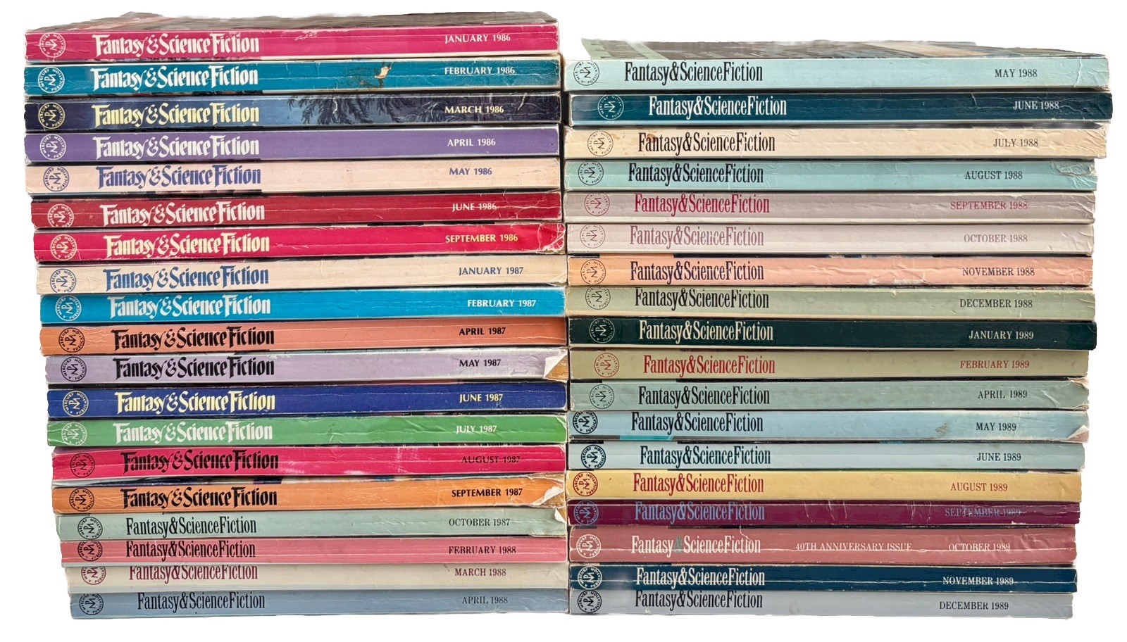 The Magazine of Fantasy and Science Fiction Lot Of 37 Misc. Editions 1986 – 1989